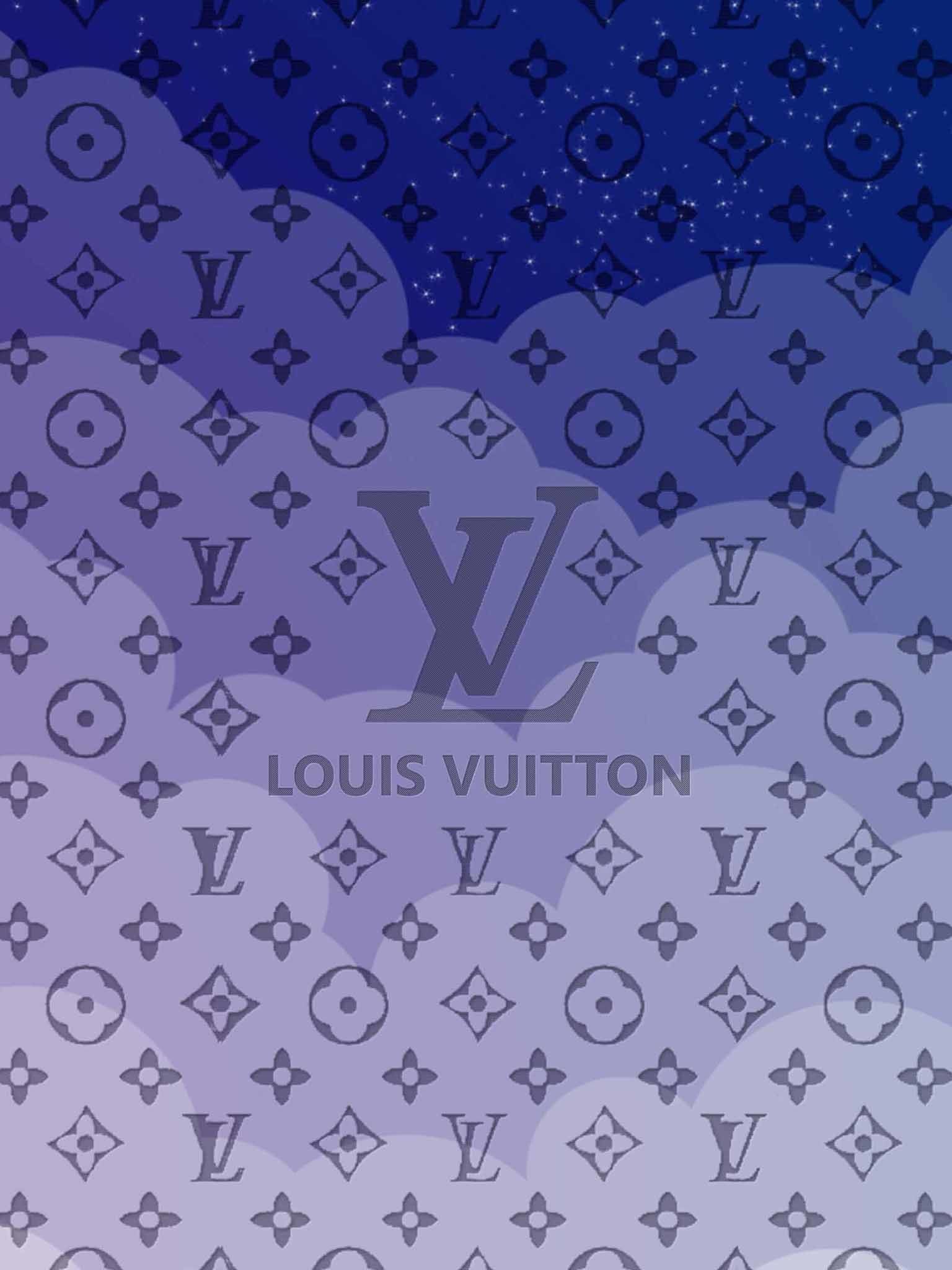 Logo Louis Vuitton pattern blu, moda di lusso, 1536x2048 Verticale, Telefono