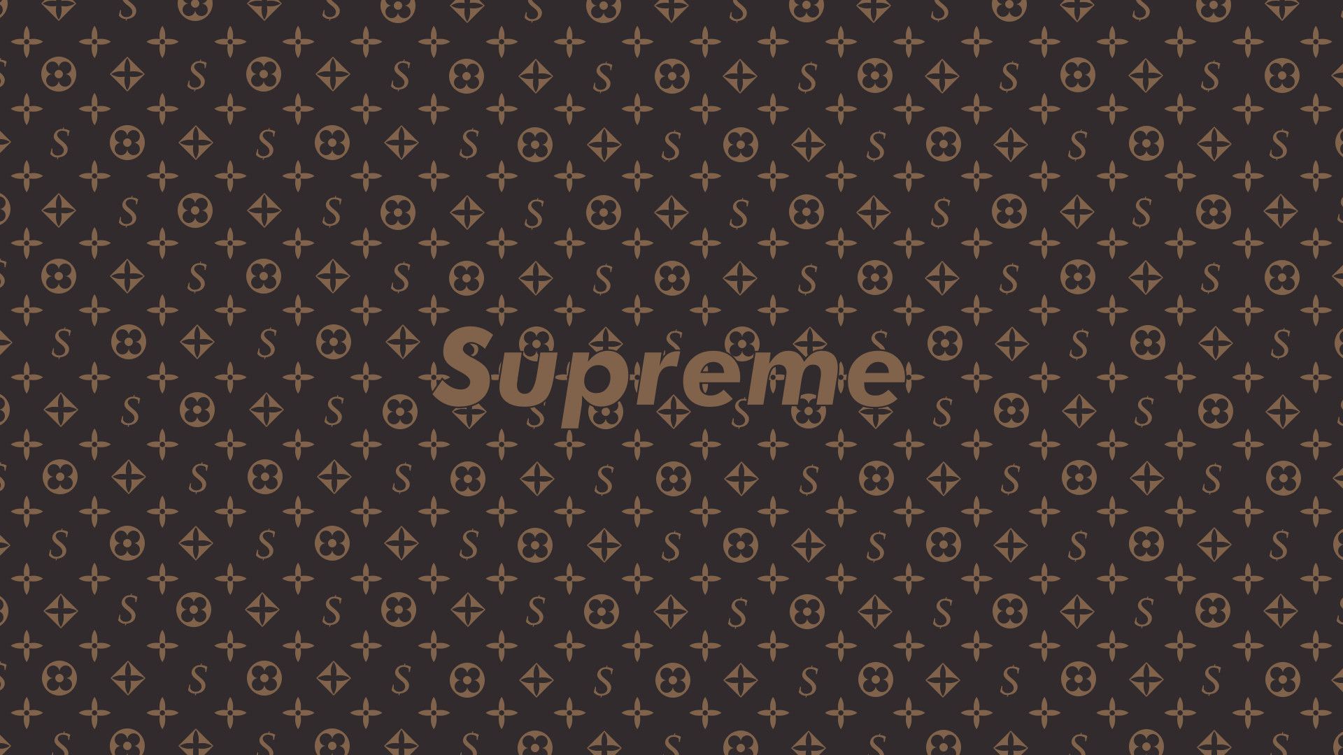 Pattern Louis Vuitton logo Supreme, 1920x1080 Full HD, PC Desktop