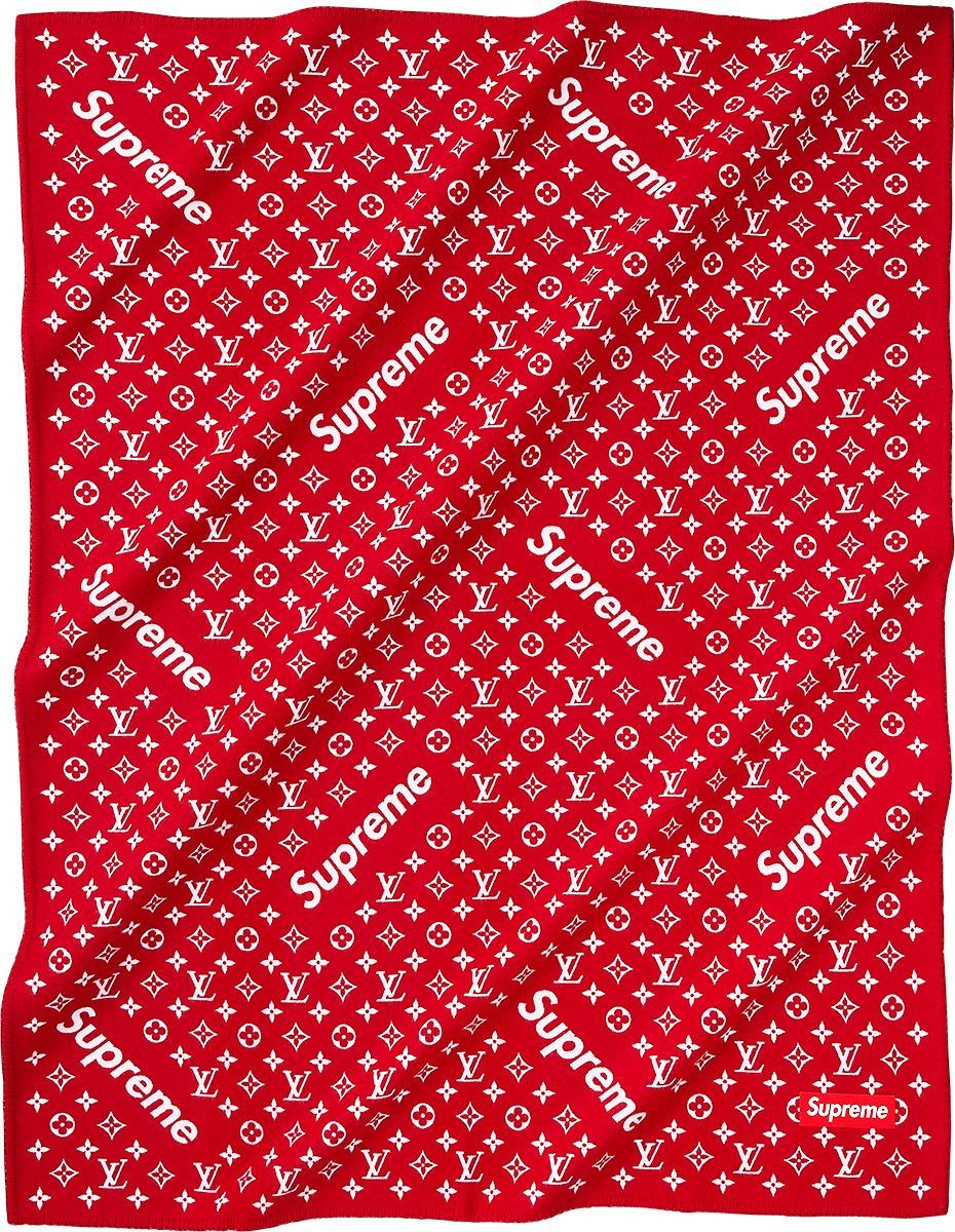 Foulard rosso Supreme x Louis Vuitton, streetwear, 930x1200 Verticale, Telefono