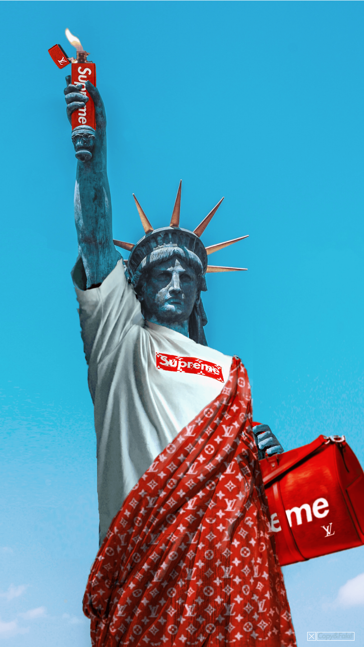 Statua della Libertà Supreme LV, New York, 1500x2668 Full HD Verticale, Smartphone