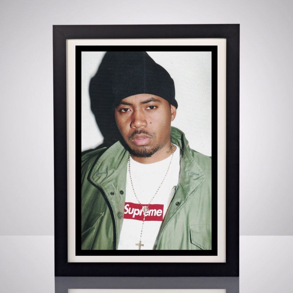 Nas incorniciato logo Supreme, streetwear, 1000x999 HD, Desktop