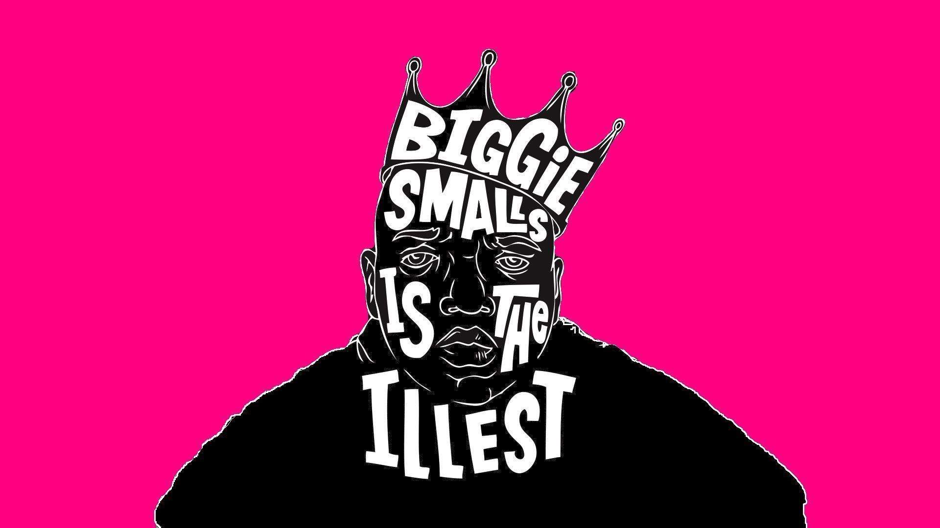 Biggie Smalls illustrazione rosa, 1920x1080 Full HD, PC