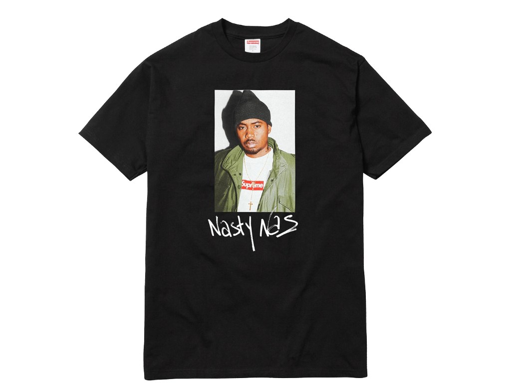 Maglietta Supreme Nas nera, streetwear, 1024x768 HD, Desktop