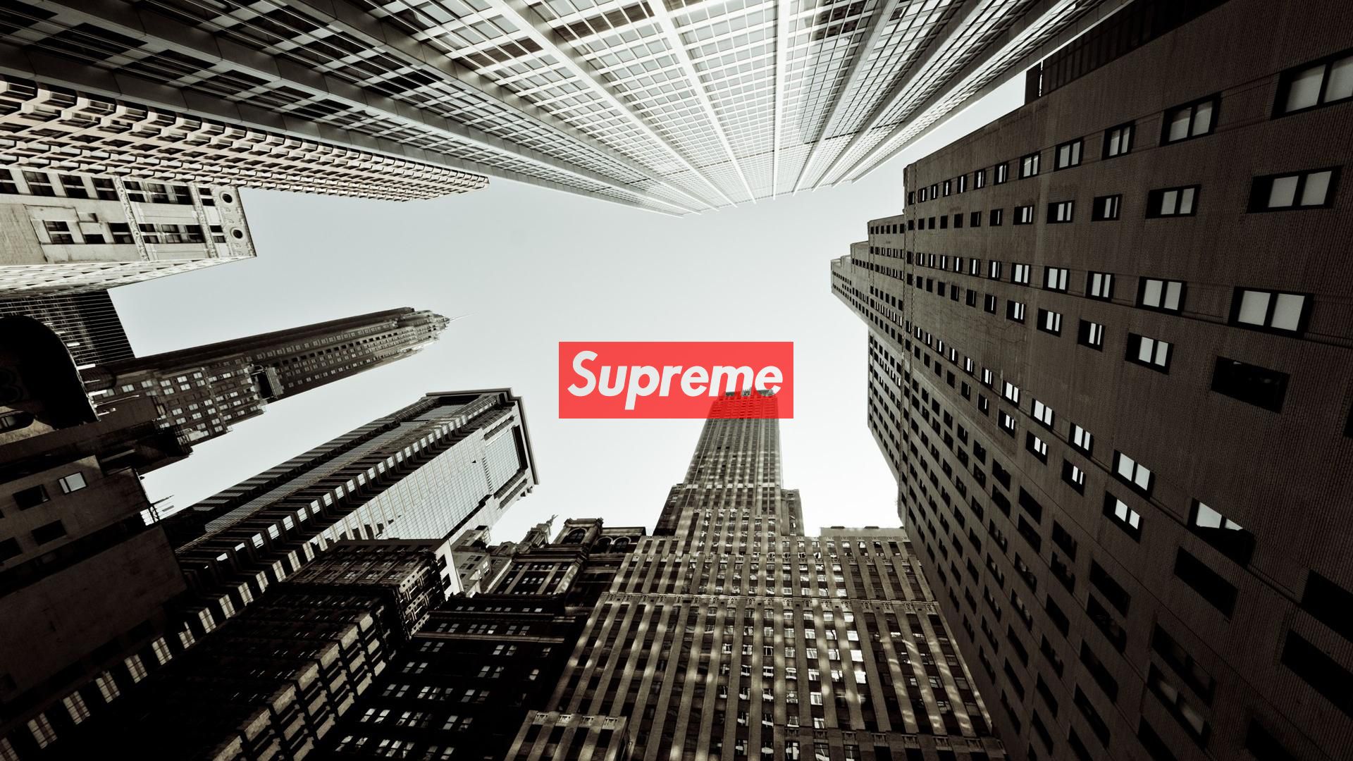 Logo Supreme grattacieli città, streetwear, 1920x1080 1080p, iMac