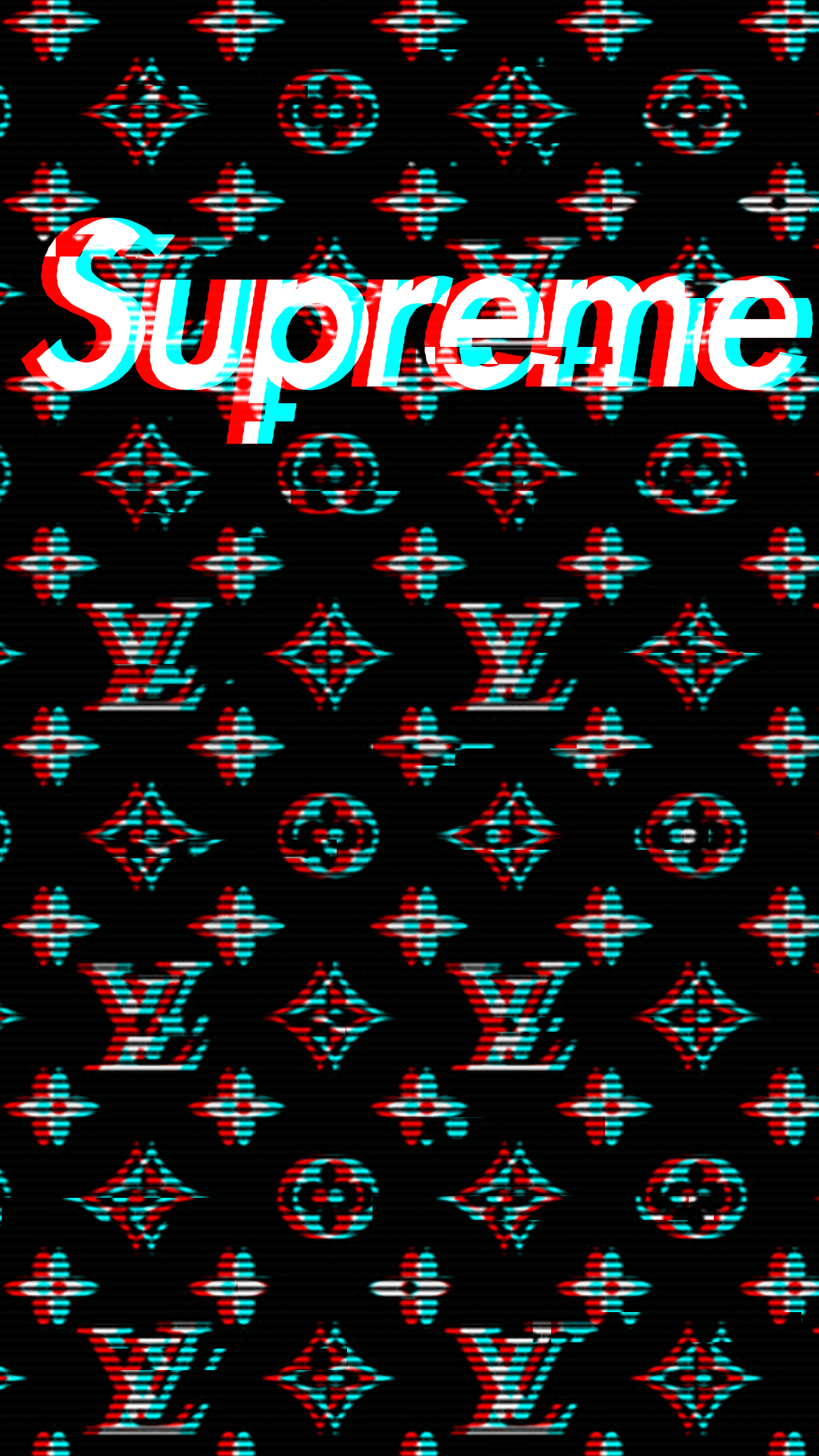 Logo Supreme glitch Louis Vuitton, moda di lusso, 1440x2560 Verticale, Mobile