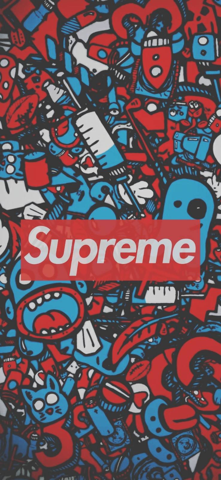Logo Supreme doodle astratto, 738x1600 Full HD Verticale, iPhone