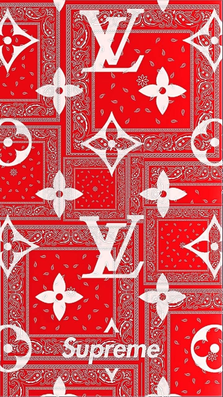 Louis Vuitton Supreme bandana rosso, 720x1280 Full HD Verticale, Samsung Galaxy