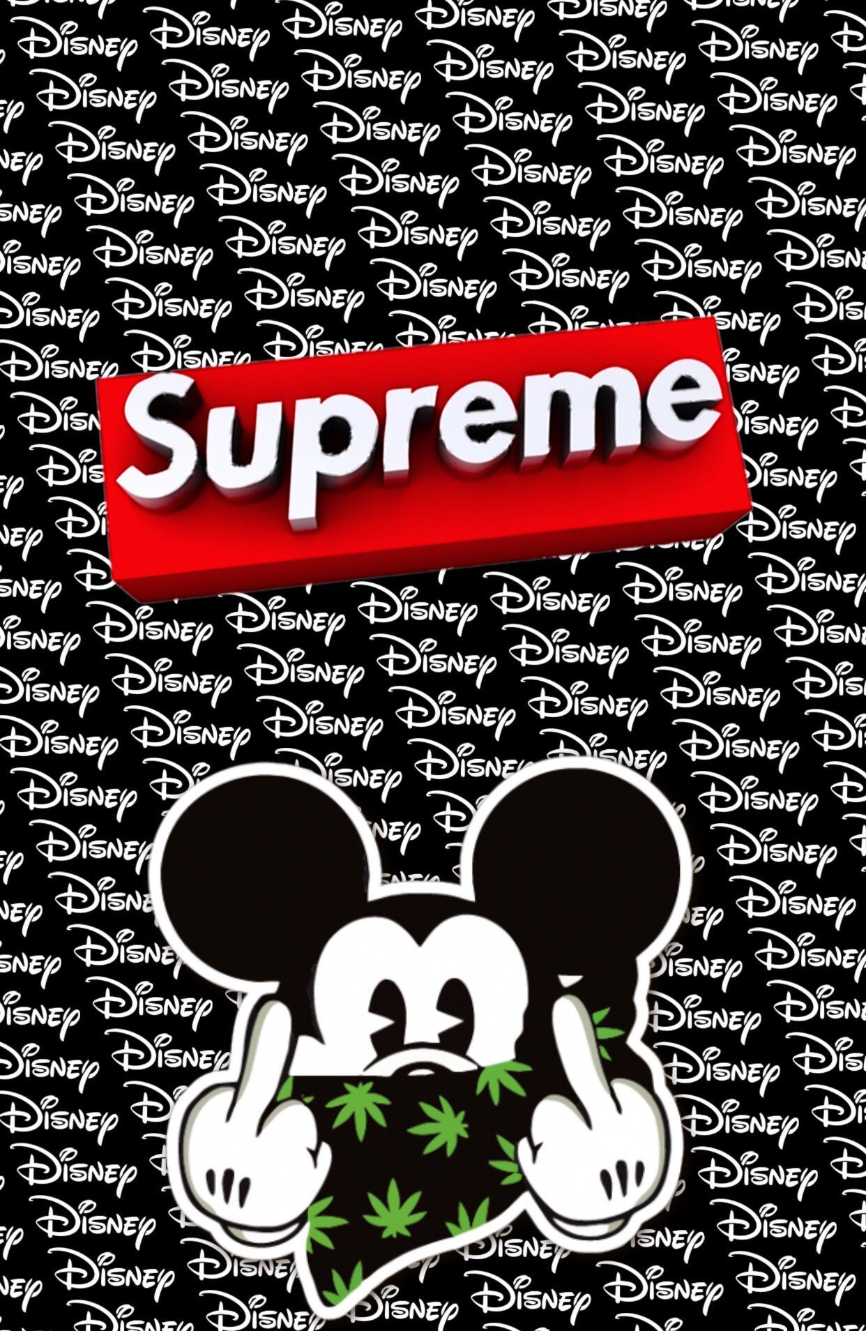 Mickey Mouse logo Supreme, 1242x1908 Verticale, Mobile