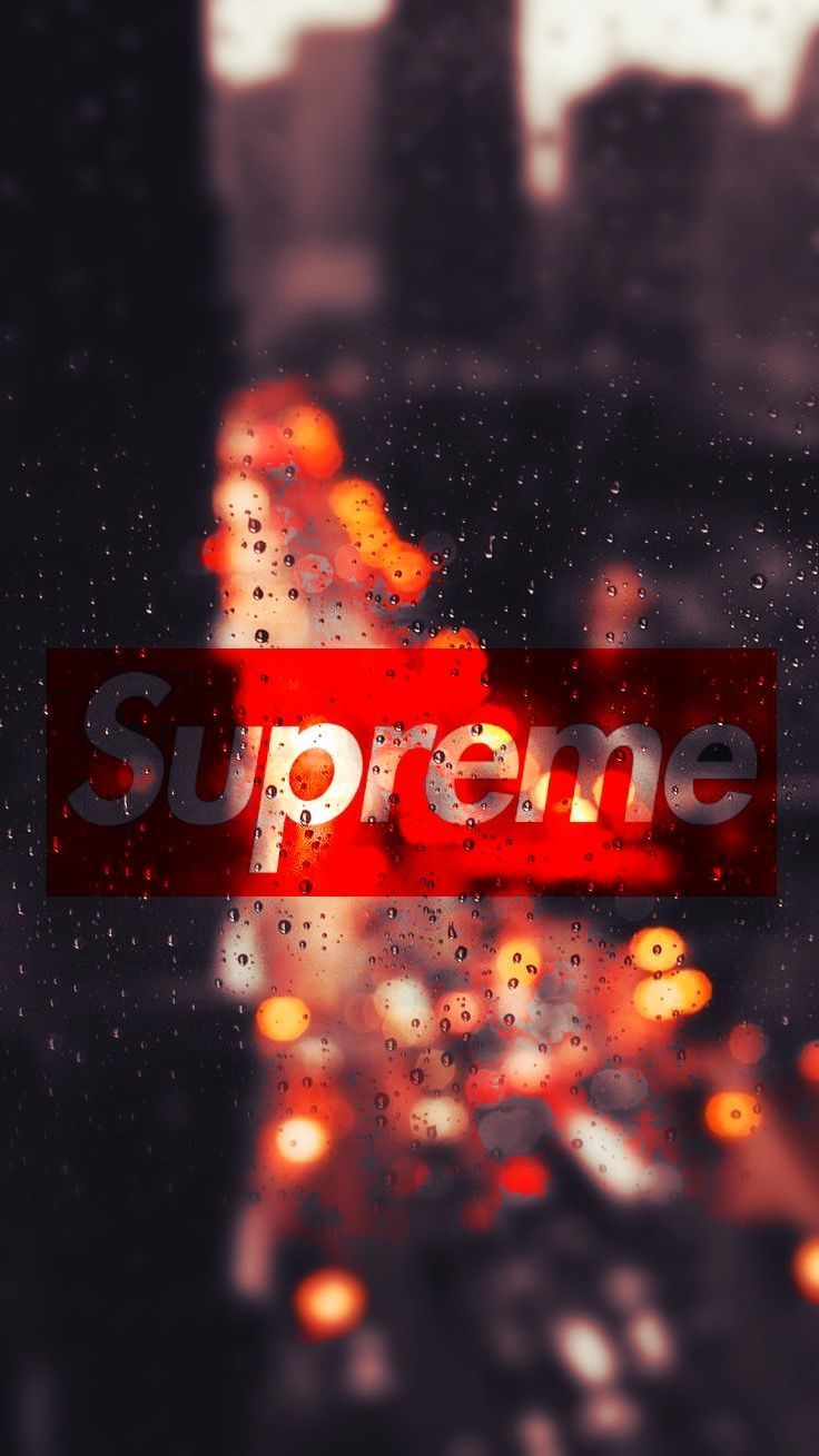 Logo Supreme rosso sfocato, 736x1309 Verticale, Android