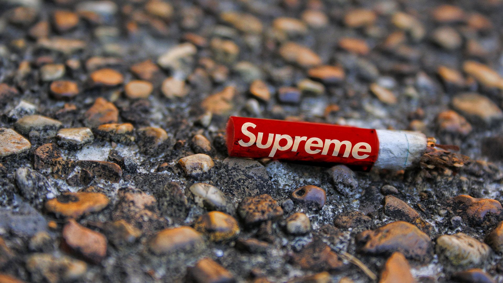 Logo Supreme su mozzicone sigaretta, 1920x1080 Full HD, PC Desktop