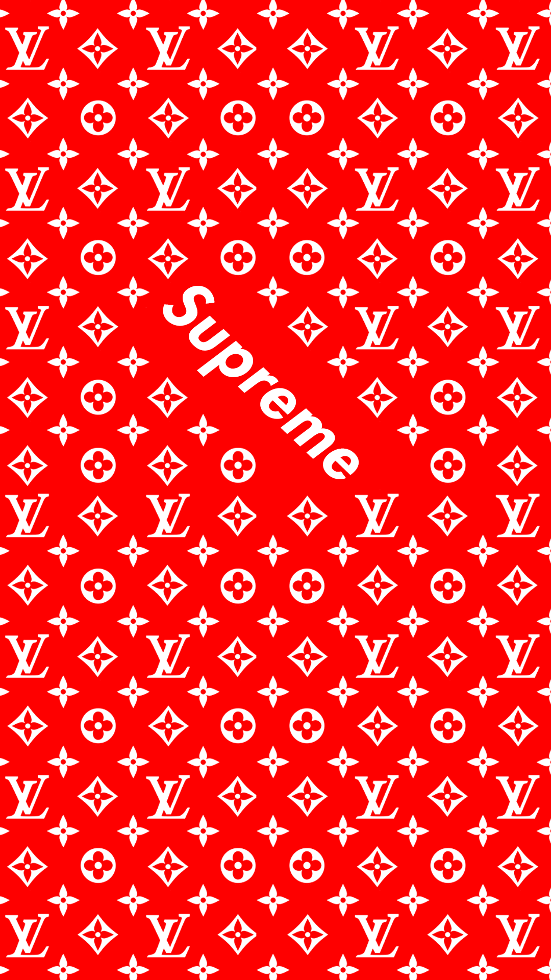 Pattern Louis Vuitton rosso Supreme, moda di lusso, 1080x1920 Full HD Verticale, iPhone