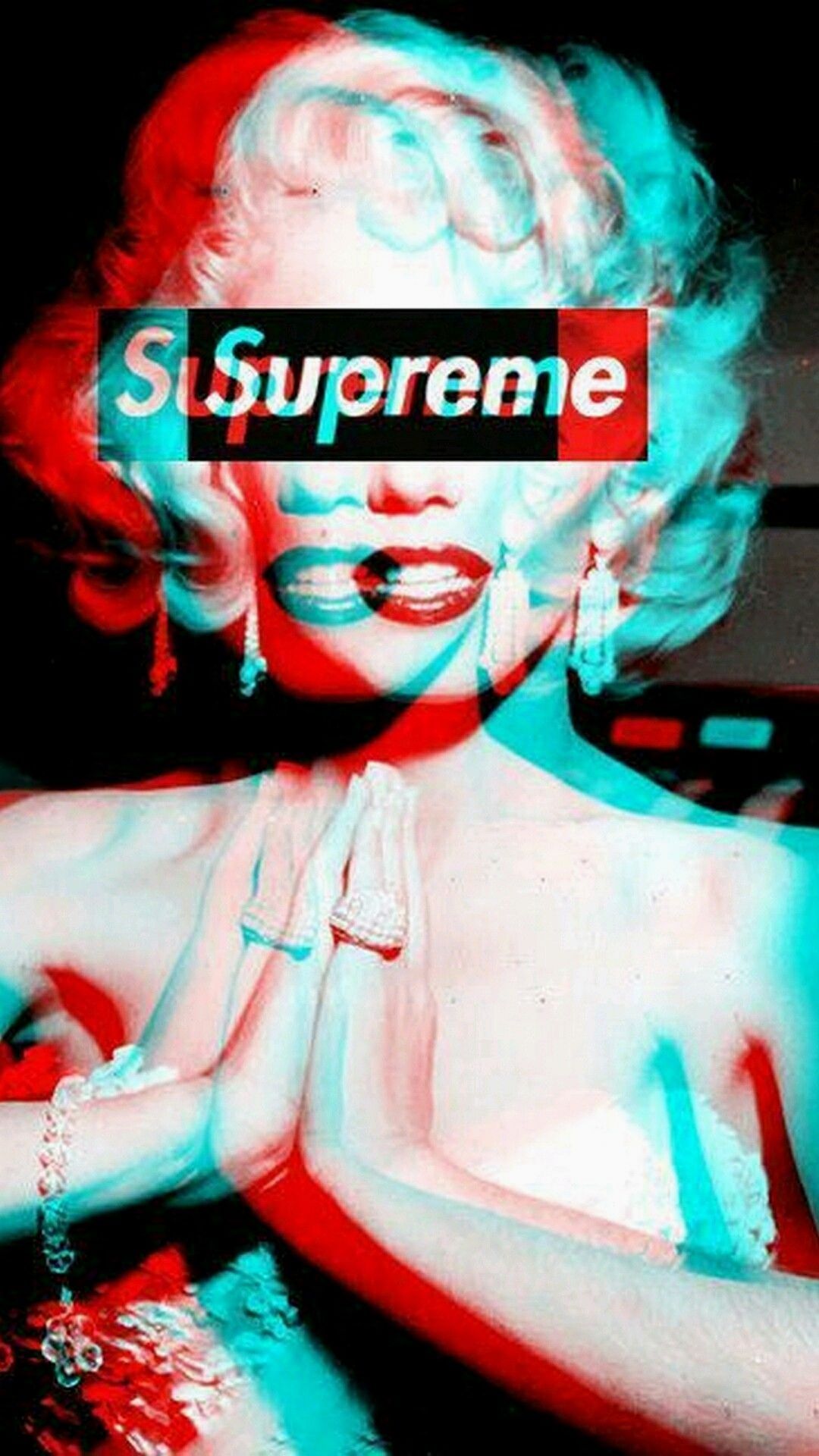 Marilyn Monroe effetto glitch, 1080x1920 Full HD Verticale, Smartphone