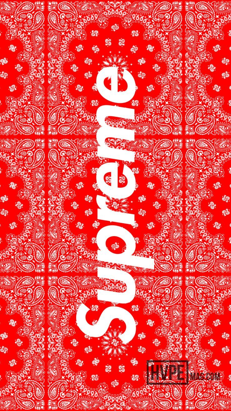 Logo Supreme bandana rosso, 740x1316 Verticale, Xiaomi
