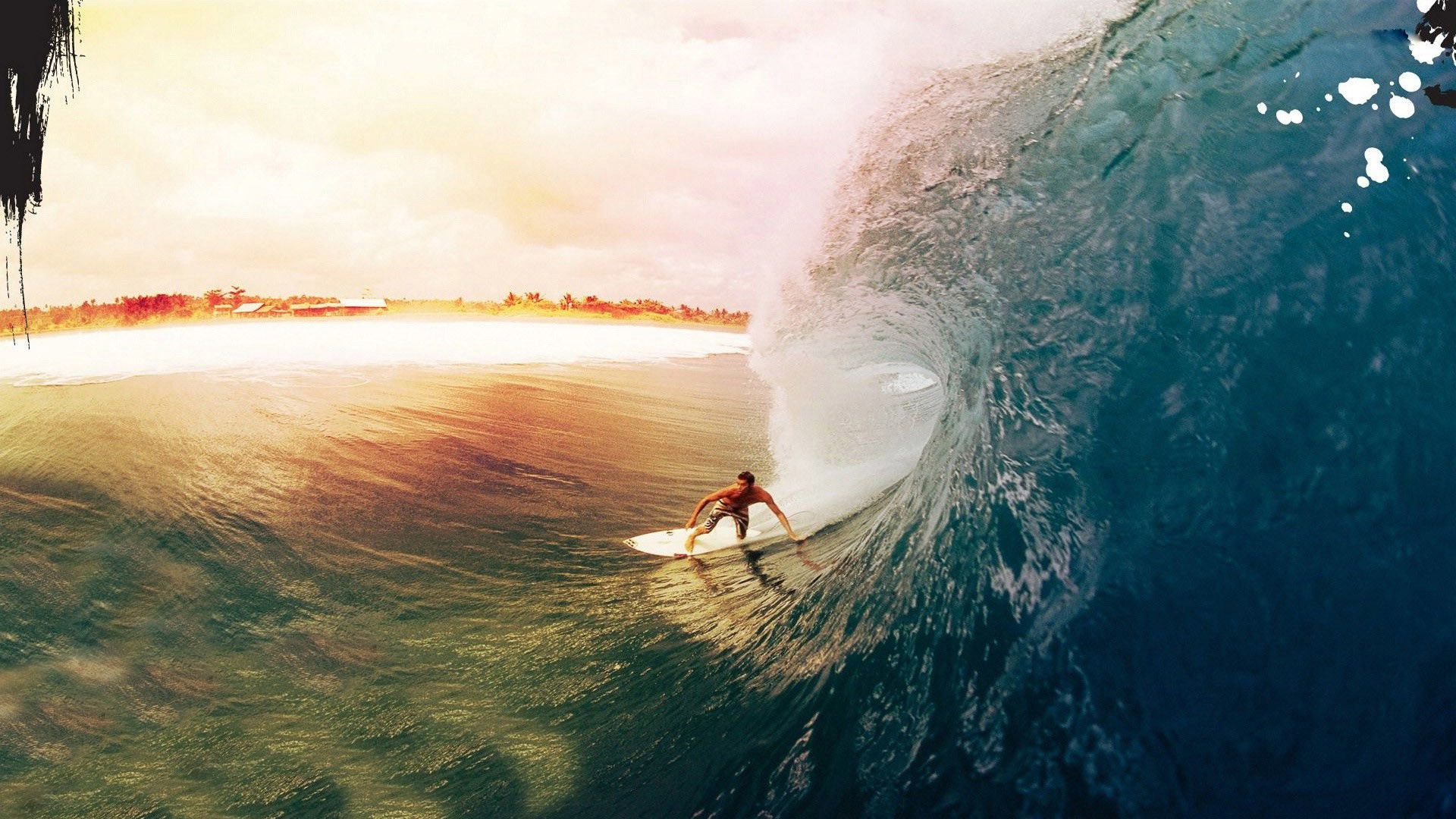 Surfista su onda al tramonto, 1920x1080 1080p, Desktop