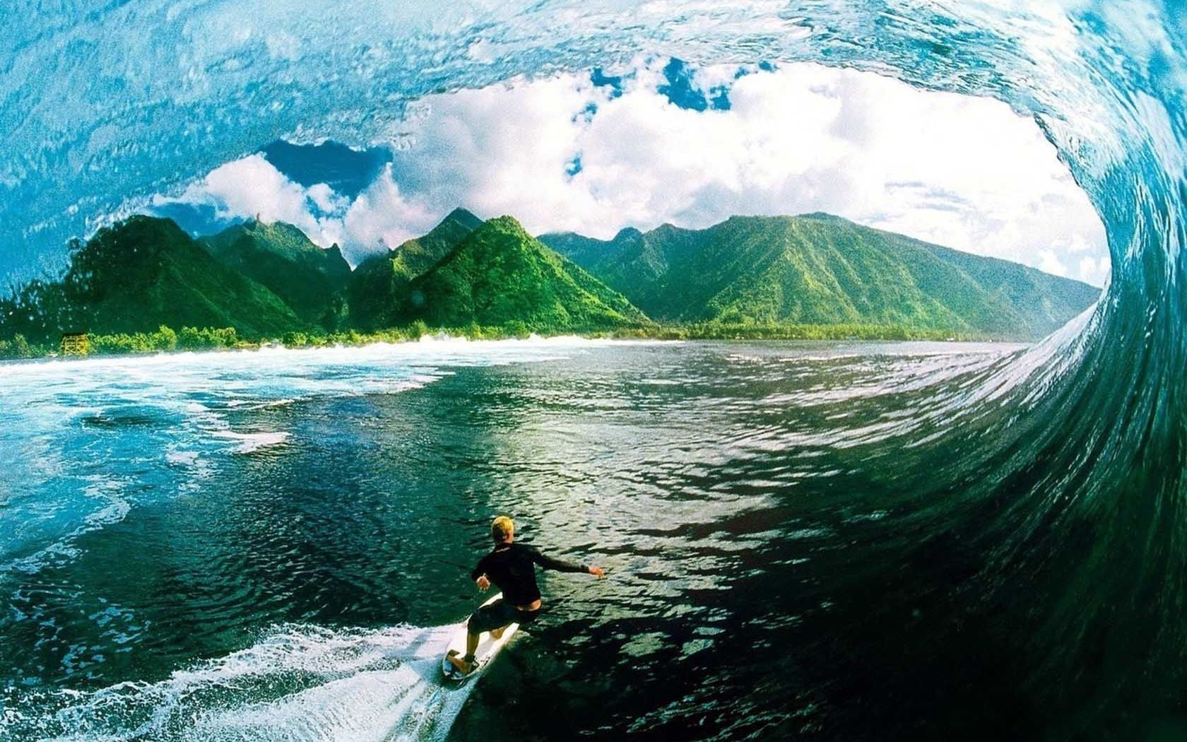 Surfista dentro onda Hawaii, 1680x1050 HD, Lenovo Legion