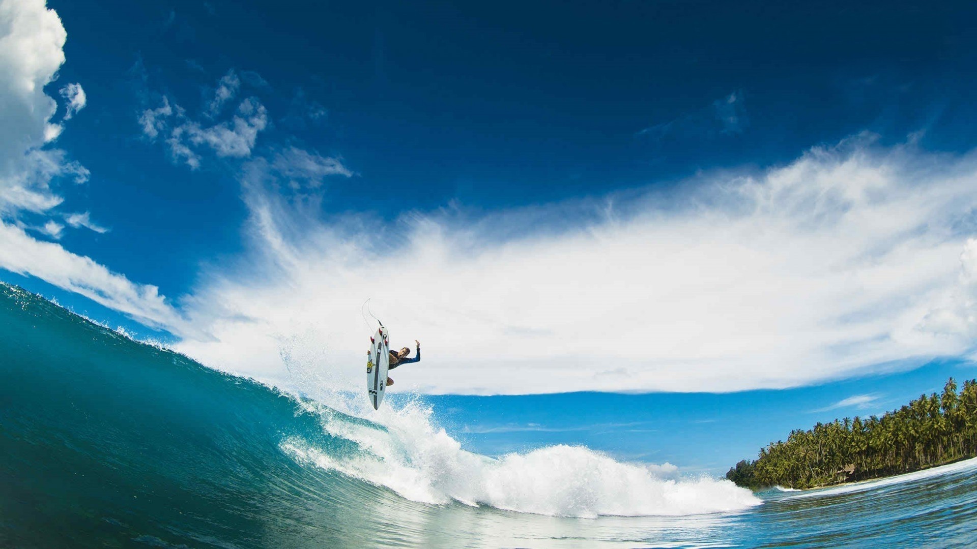 Surfista salto onda oceano, 1920x1080 Full HD, Laptop