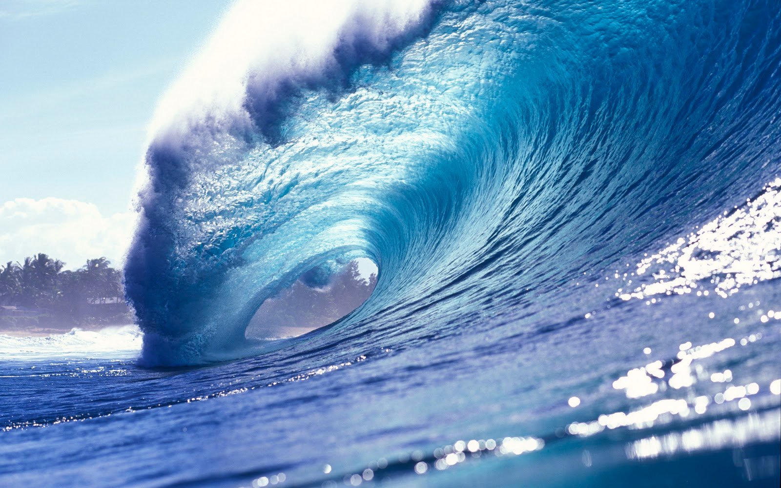 Onda blu oceano tubo, 1600x1000 HD, PC