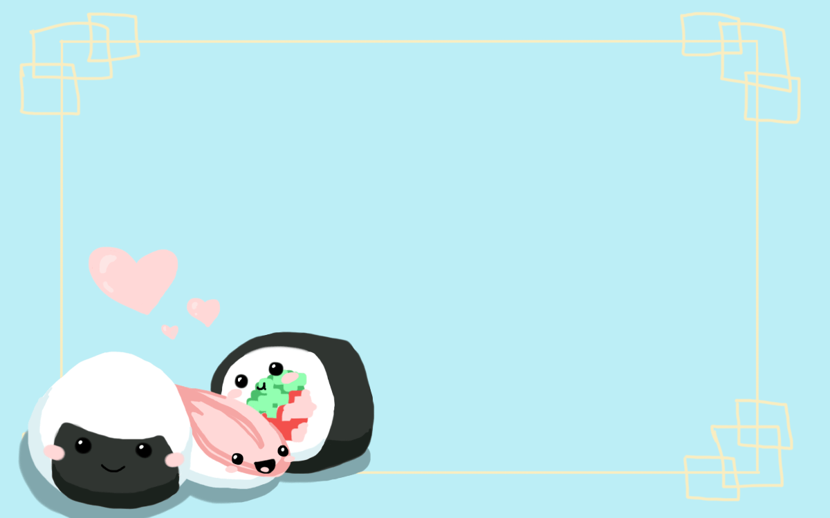 Sushi kawaii con cuoricini, 1200x750 HD, Desktop