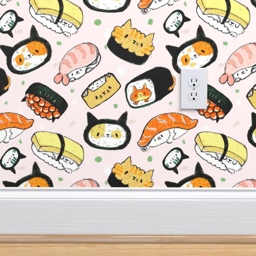 Gattini kawaii sushi rosa, 1024x1024 HD, iMac