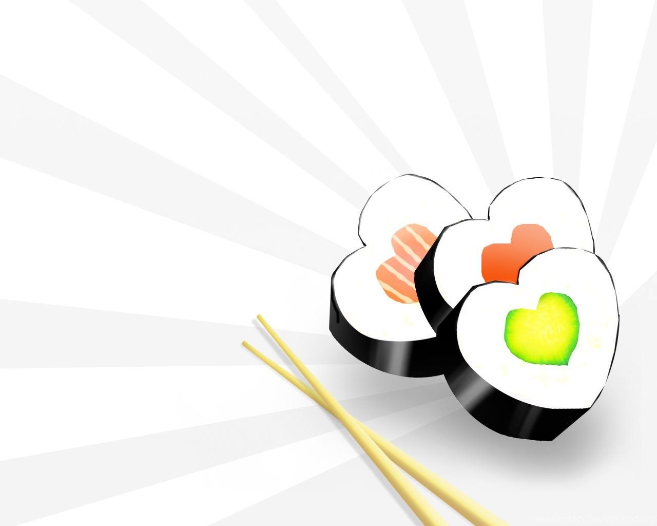 Sushi kawaii a cuore, 1280x1024 HD, Desktop