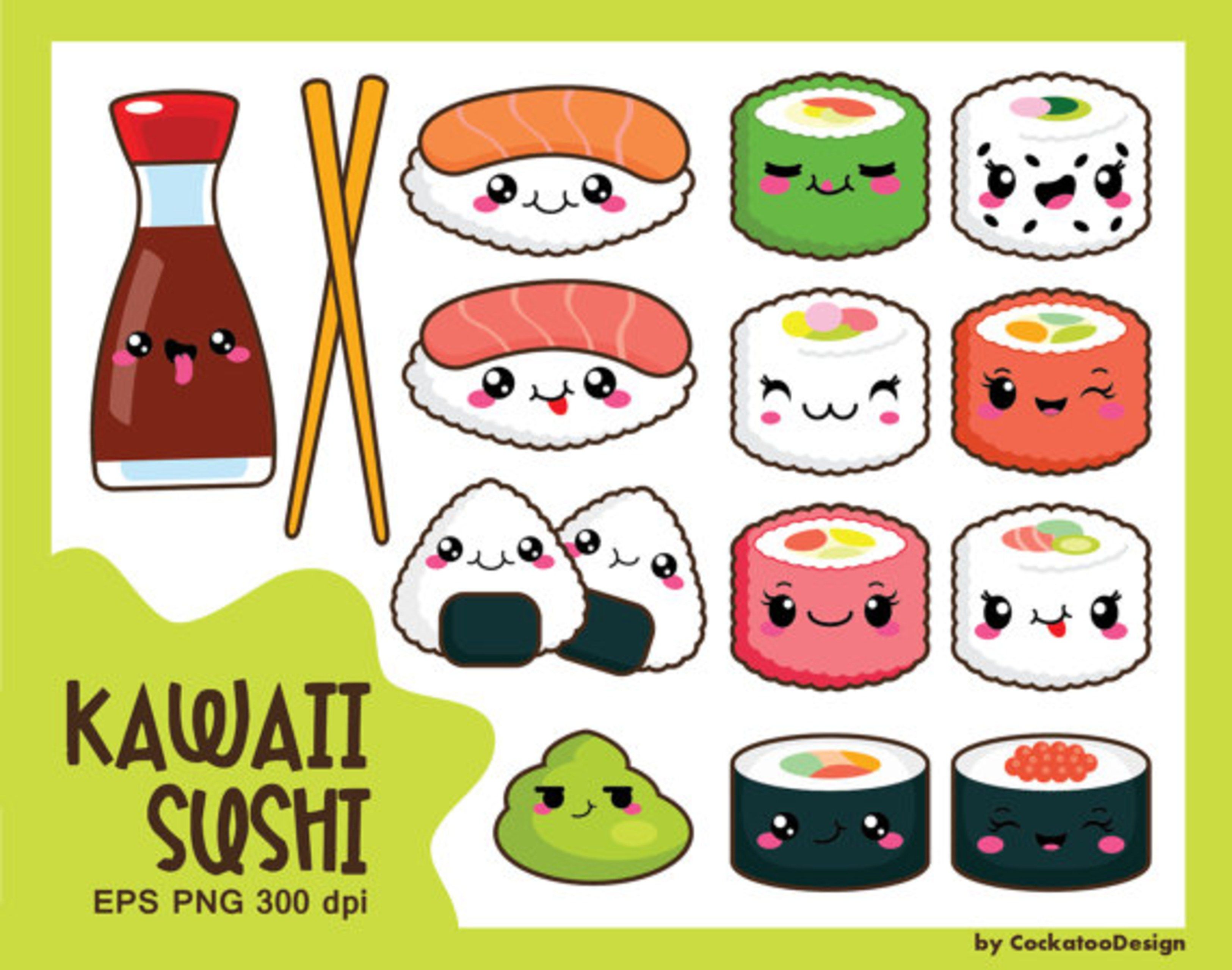 Sushi kawaii con faccine, 3250x2560 2K+, Monitor Gaming