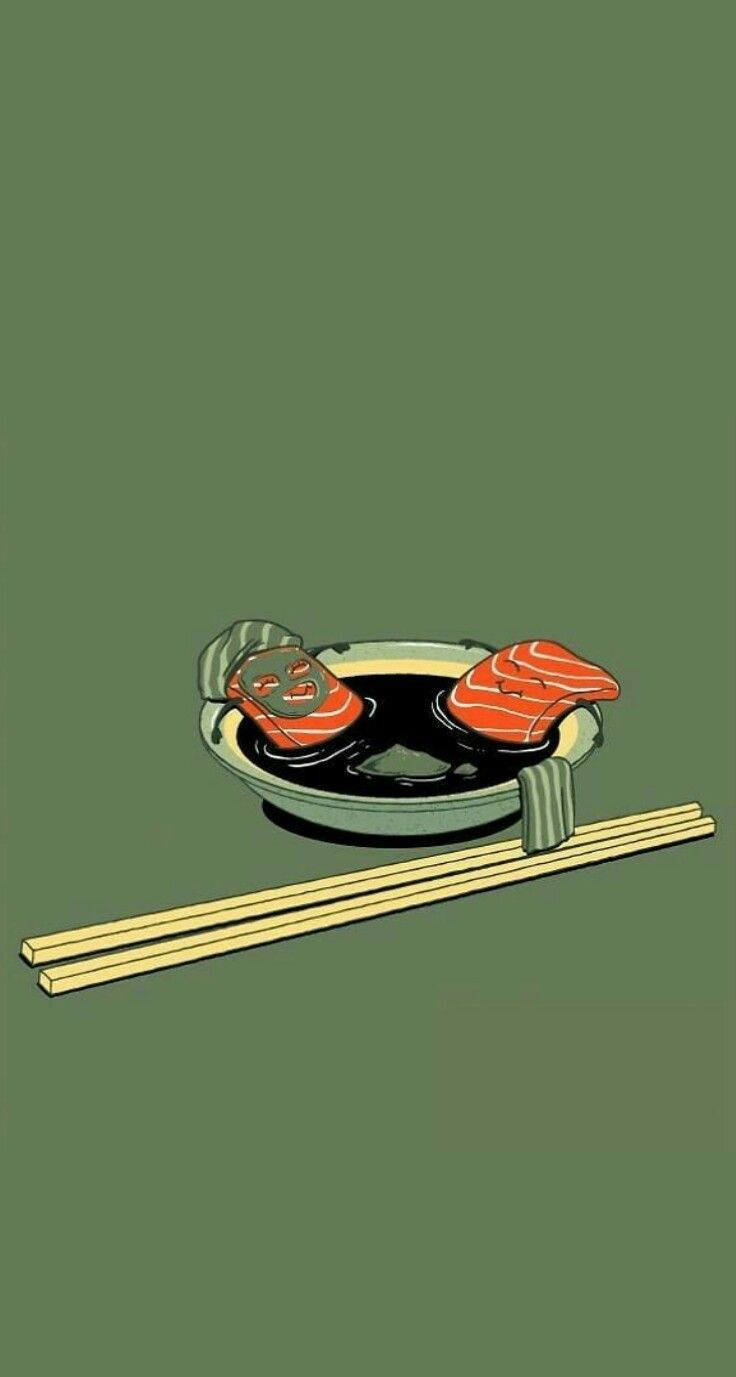 Pattern sushi kawaii colorato, 1080x1920 Verticale, Mobile