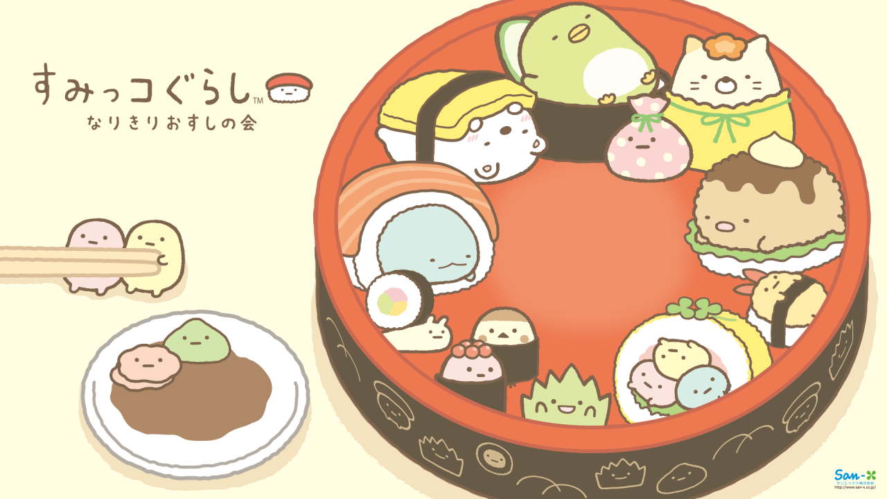 Sumikko Gurashi sushi carini, 1280x720 720p, Laptop