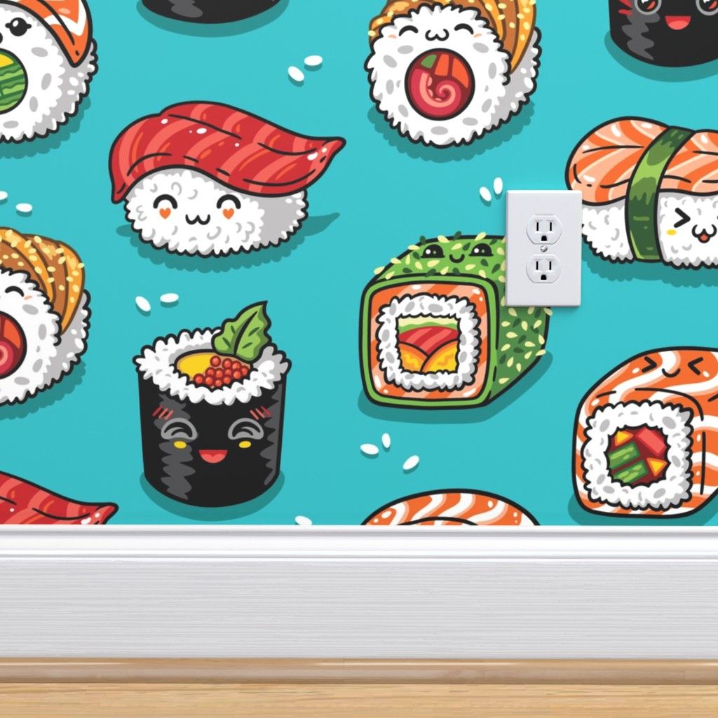 Sushi carini illustrati, sfondo verde, 1680x1050 900p, MacBook Air