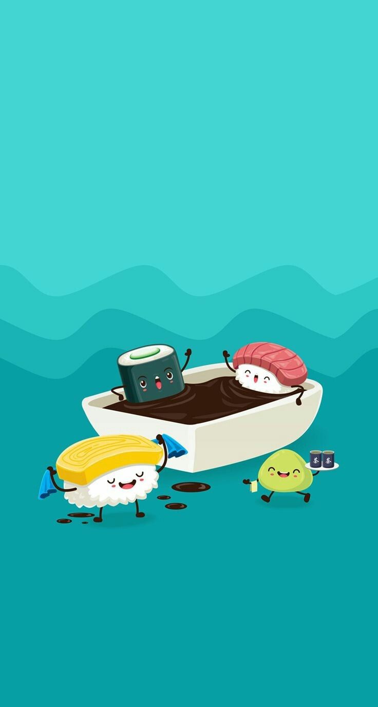 Sushi kawaii su vassoio, 736x1377 Full HD Verticale, Smartphone