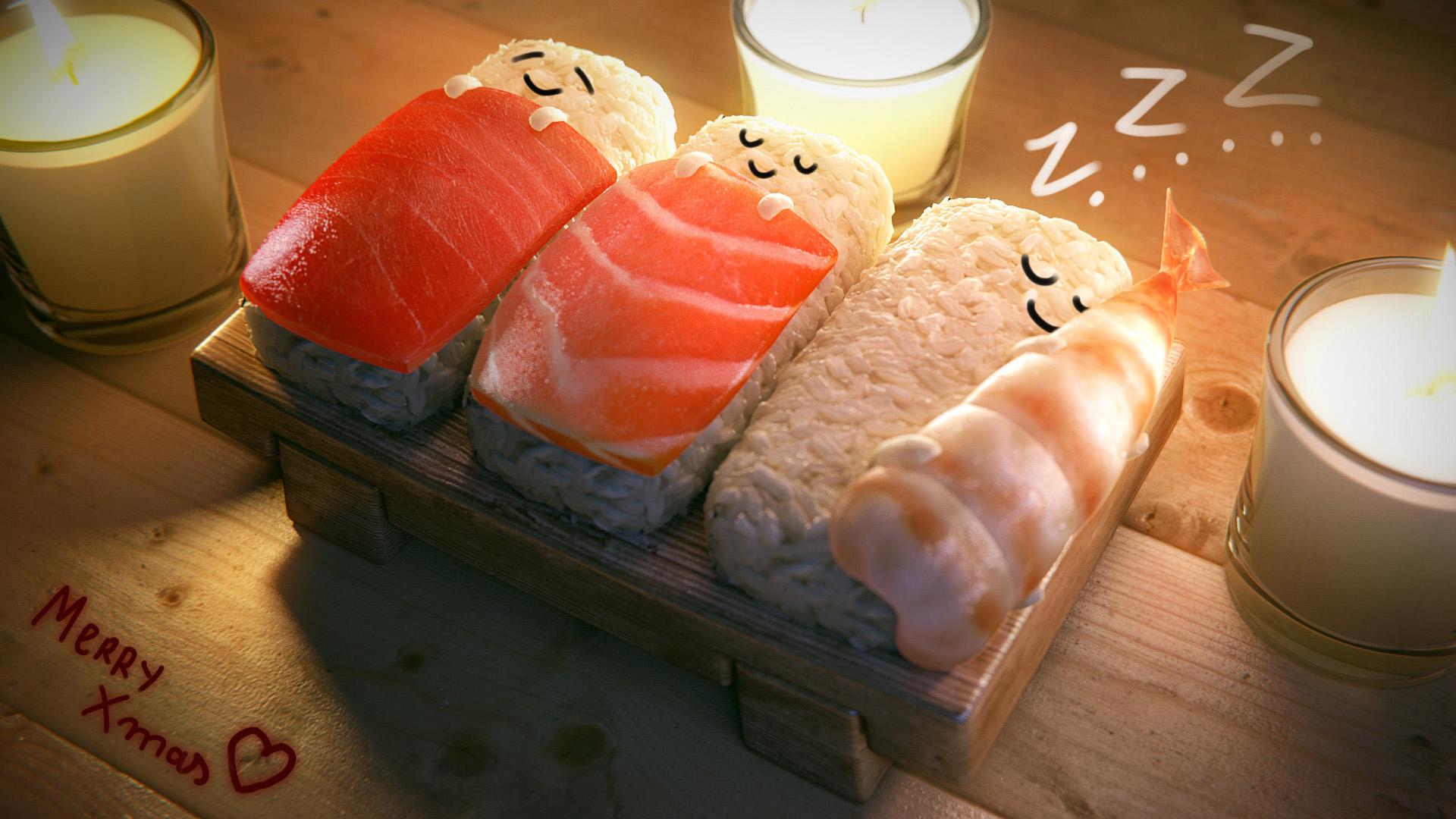 Sushi kawaii cartoon carini, 1920x1080 Full HD 1080p, Desktop