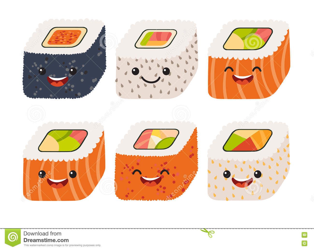 Pattern sushi kawaii nigiri, 720x1280 Full HD Verticale, iPhone