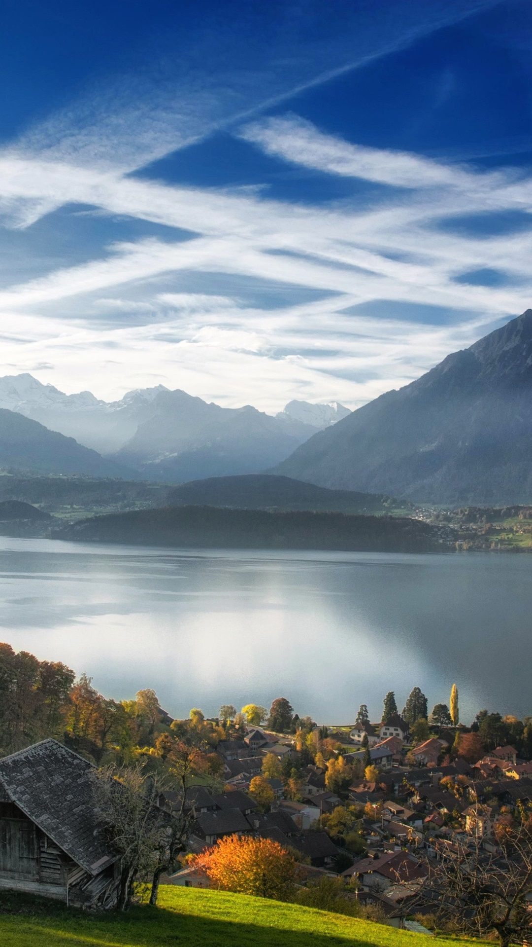 Lago Thun montagne Svizzera, 1080x1920 Verticale, iPhone