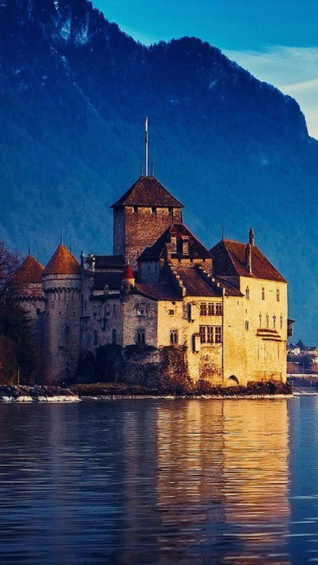 Castello di Chillon lago, 1080x1920 Verticale, iPhone Pro Max