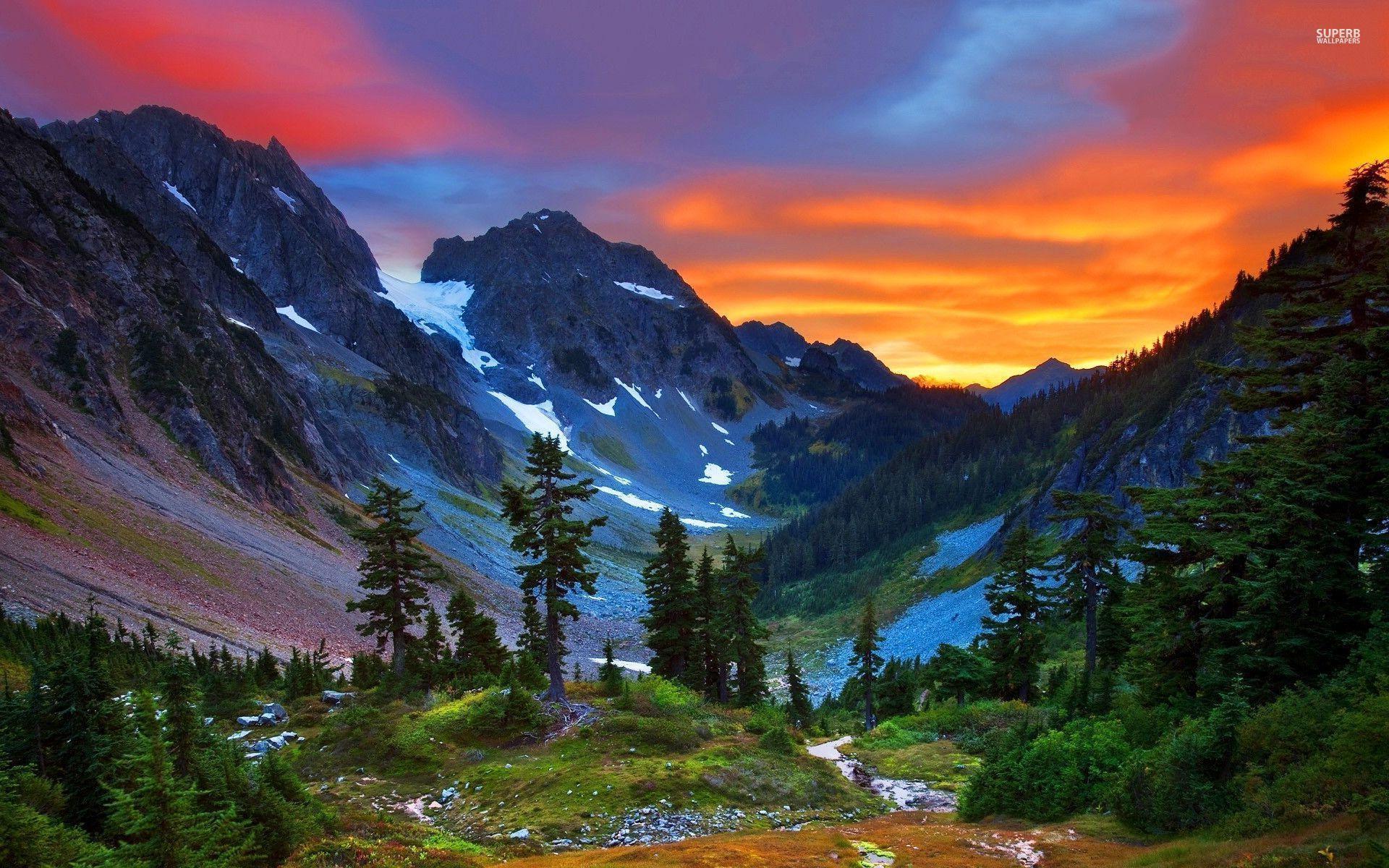 Montagne alpine al tramonto, 1920x1200 Full HD+ WUXGA, Desktop