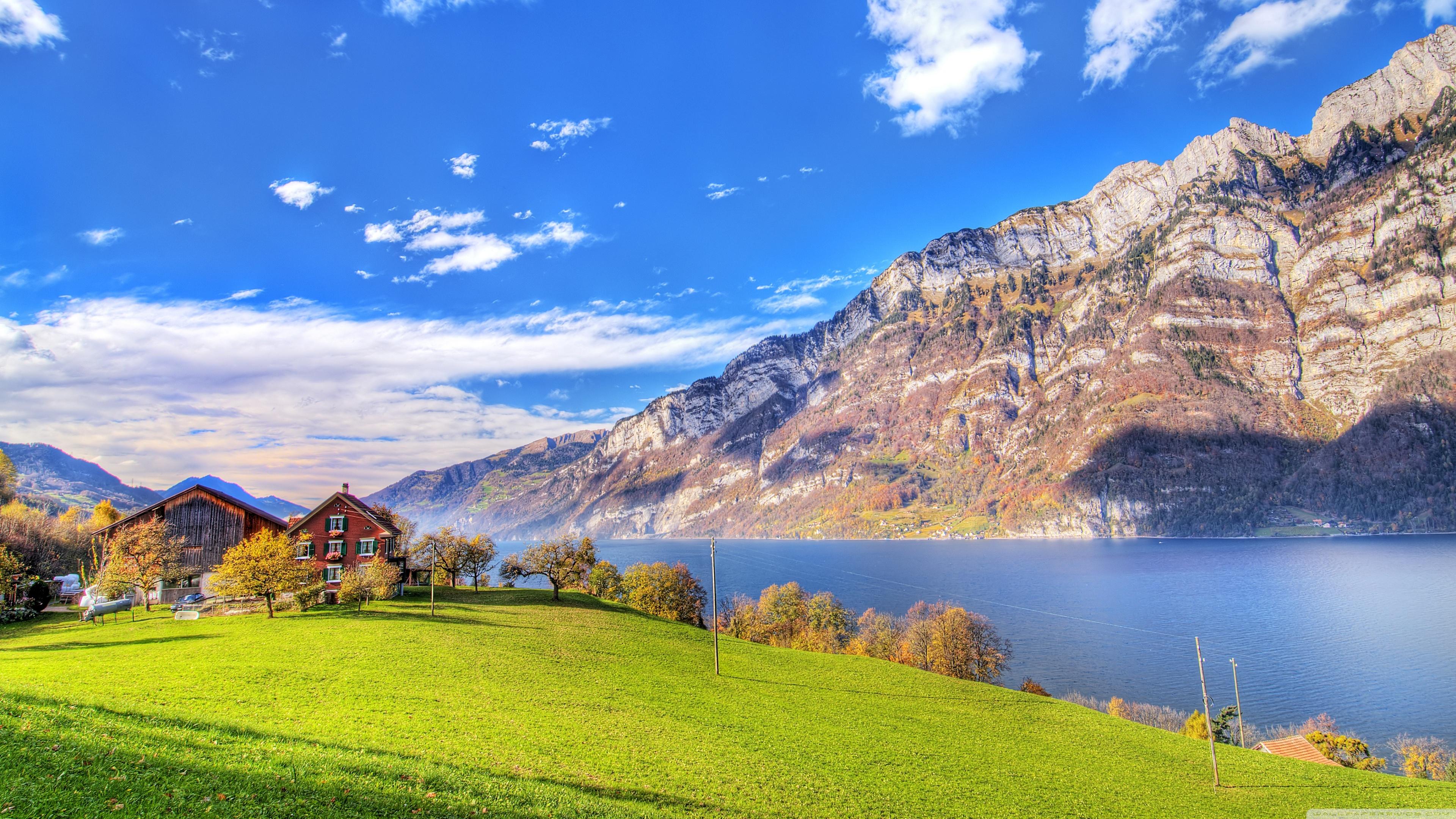 Lago svizzero tra montagne, 3840x2160 4K, Desktop 4K