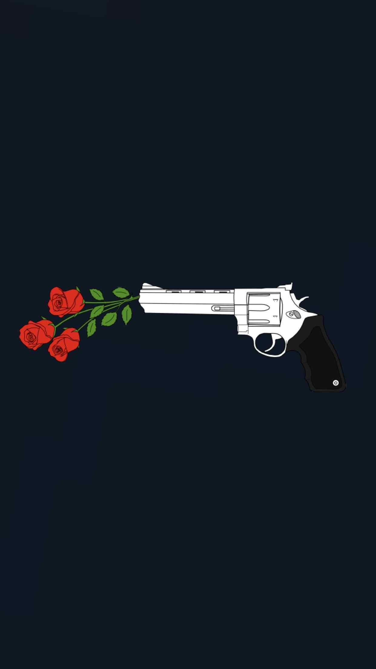 Pistola con rose rosse, 1242x2208 Verticale, Telefono