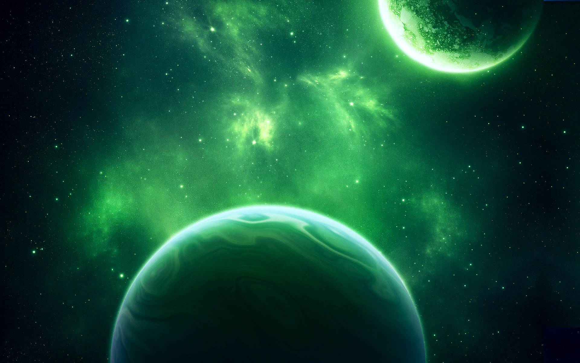 Pianeti spazio nebulosa verde, 1920x1200 Full HD+ WUXGA, Monitor Gaming