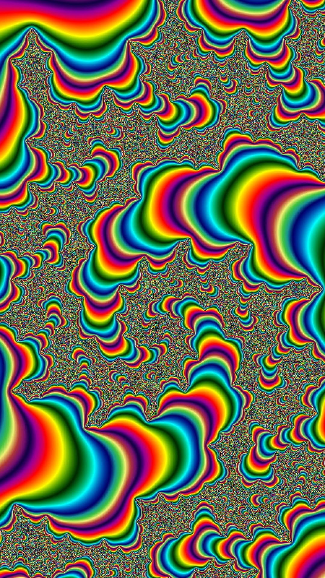 forme arcobaleno psichedeliche frattali, 1080x1920 Verticale, Mobile
