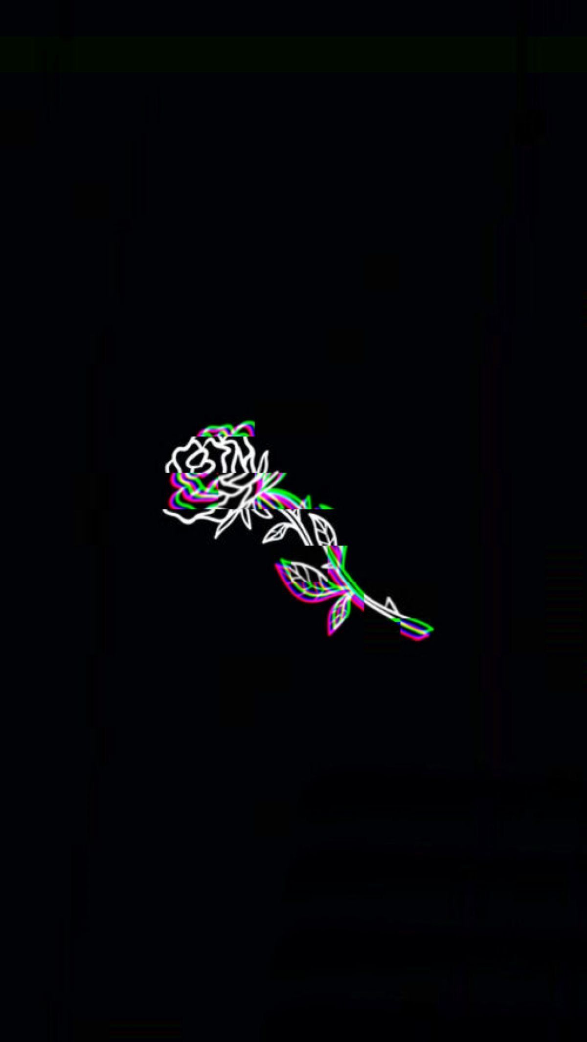 Rosa neon disegno sfondo nero, 1200x2132 Full HD Verticale, iPhone