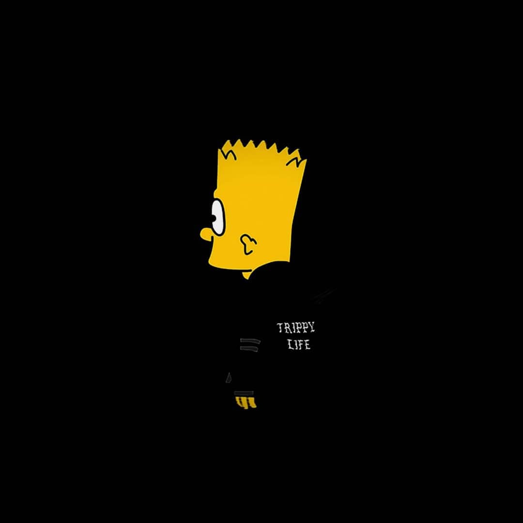 Bart Simpson triste sfondo nero, serie animata, 1080x1080 HD, Desktop