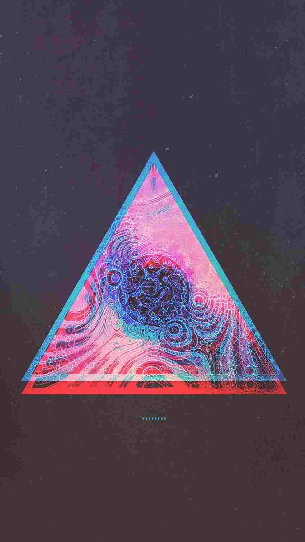 Triangolo psichedelico geometrico colorato, 981x1744 Verticale, Mobile
