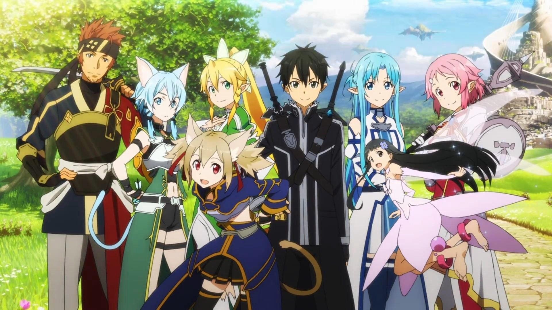 Personaggi Sword Art Online insieme, anime, 1920x1080 Full HD, Laptop