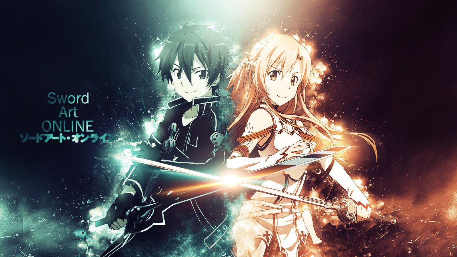 Kirito e Asuna, Sword Art Online, 1600x900 900p, Laptop