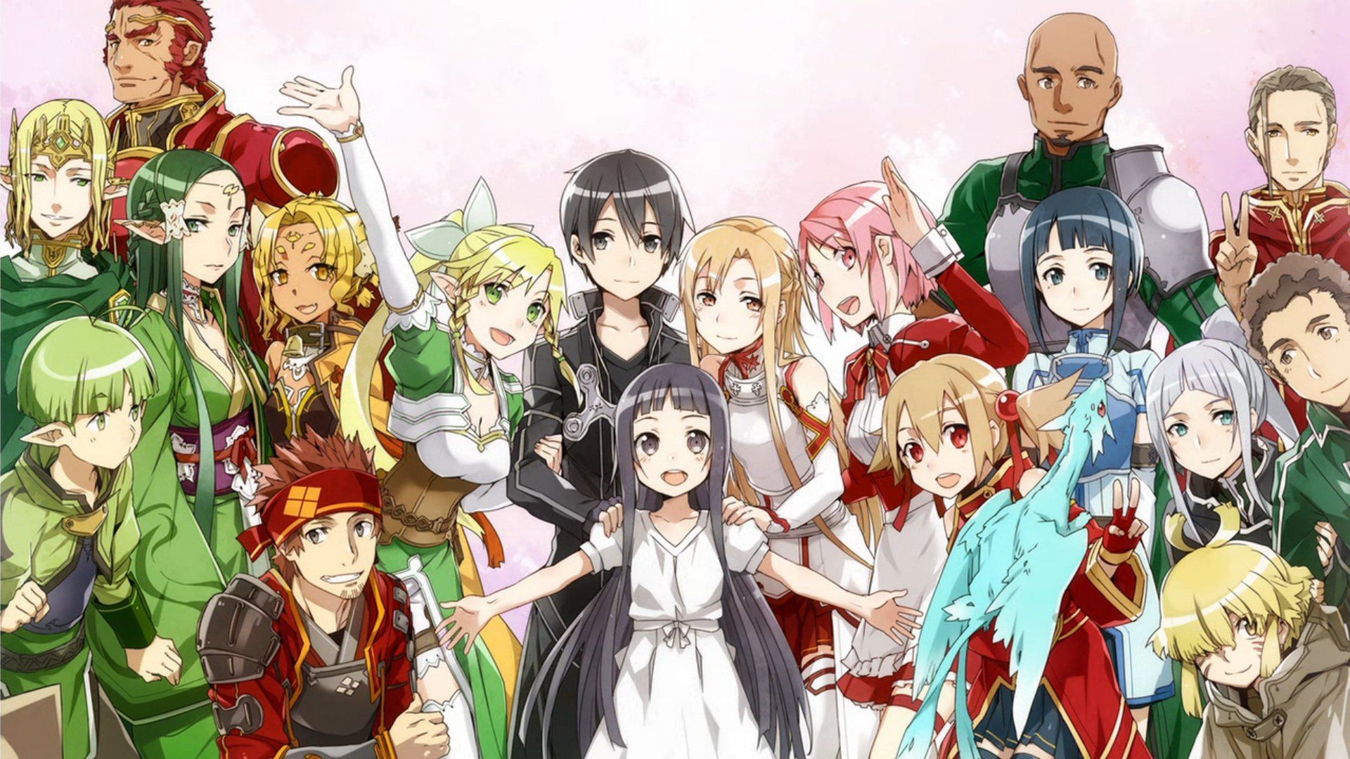 Personaggi Sword Art Online insieme, 1920x1080 Full HD, Desktop
