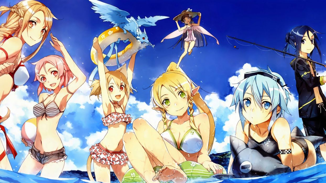 Personaggi Sword Art Online in bikini, 1244x700 HD, PC