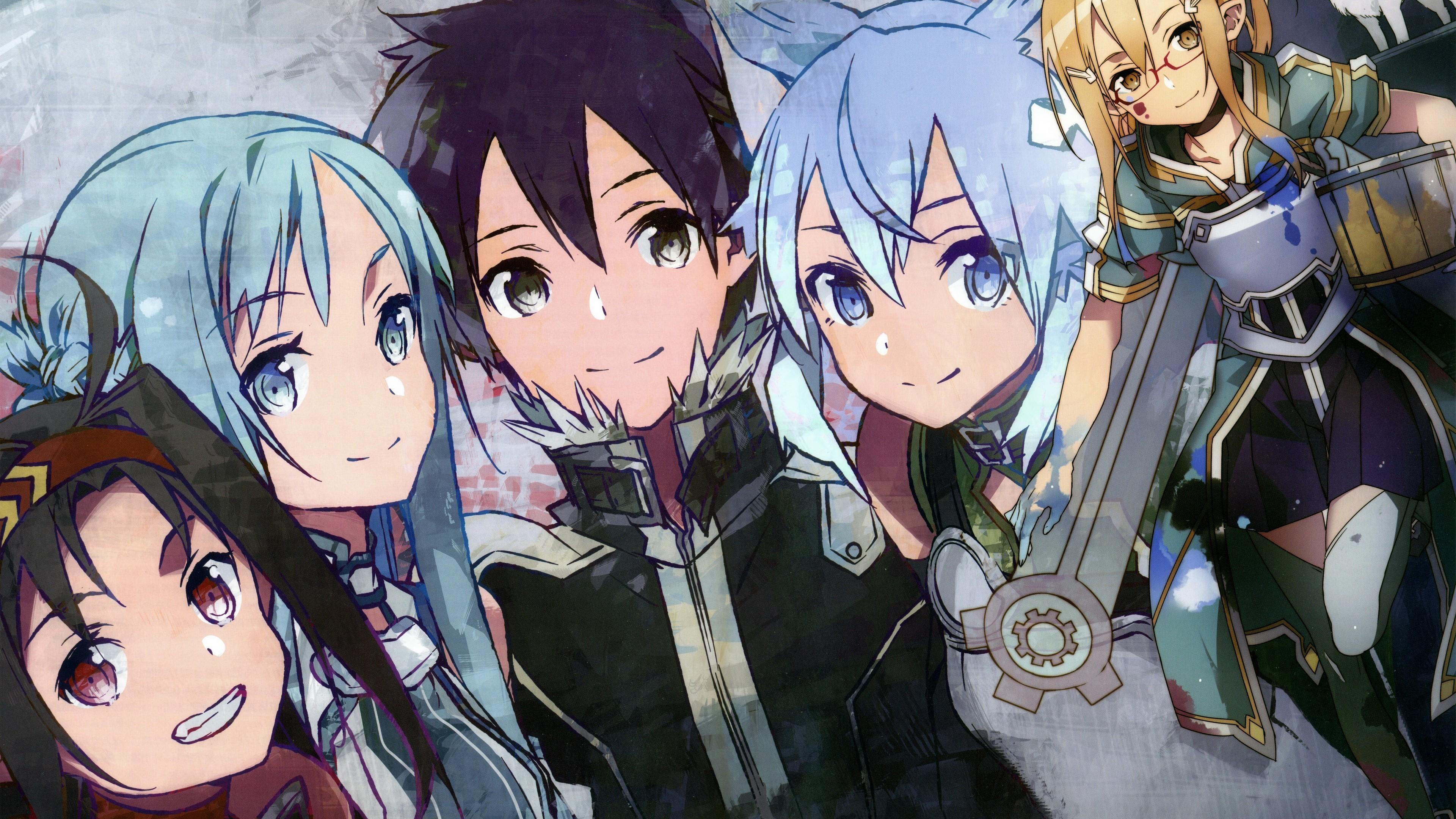 Personaggi Sword Art Online gruppo, 3840x2160 UHD, Monitor 4K