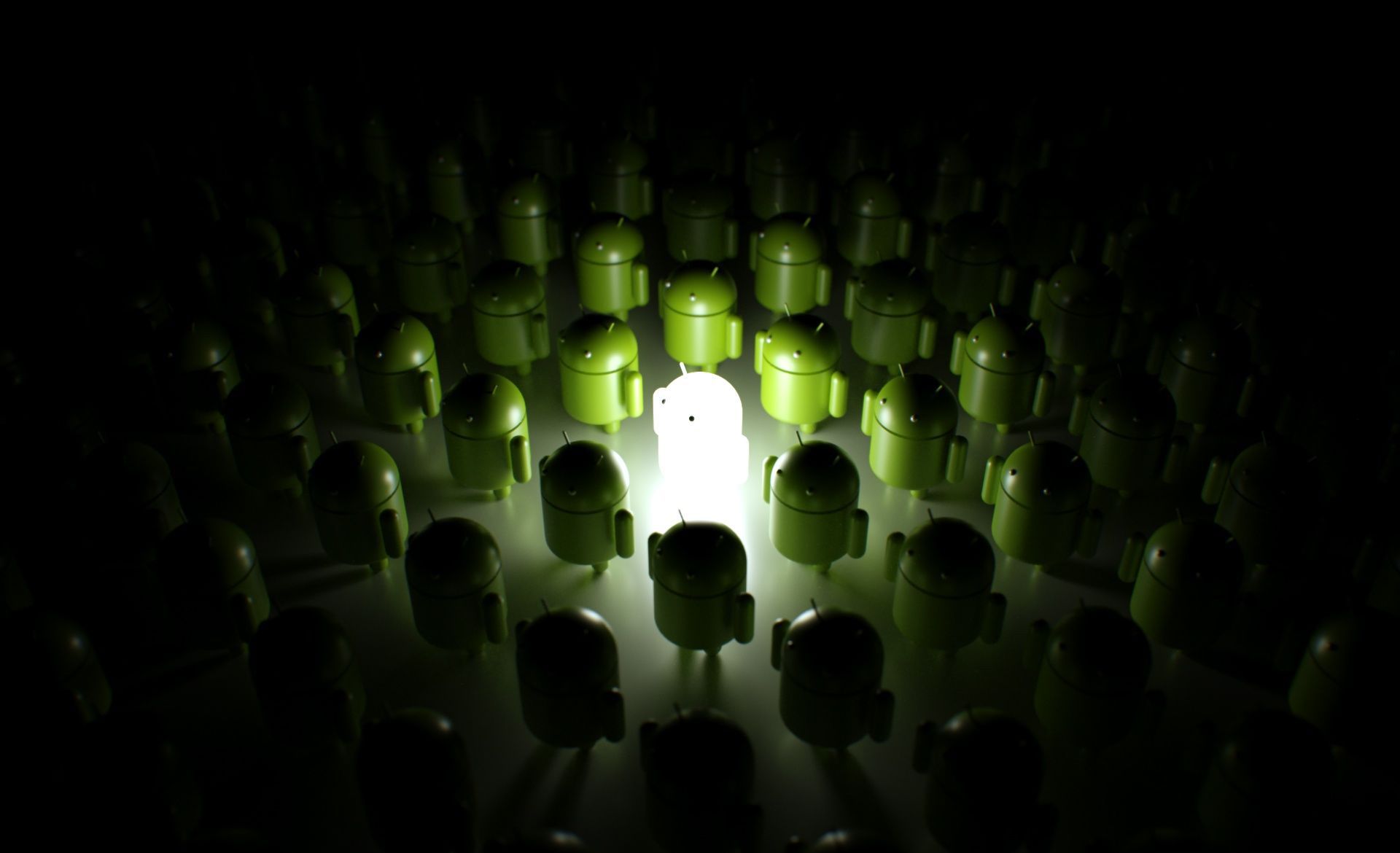 Robot Android verdi nel buio, 1920x1170 Full HD 1080p, Laptop