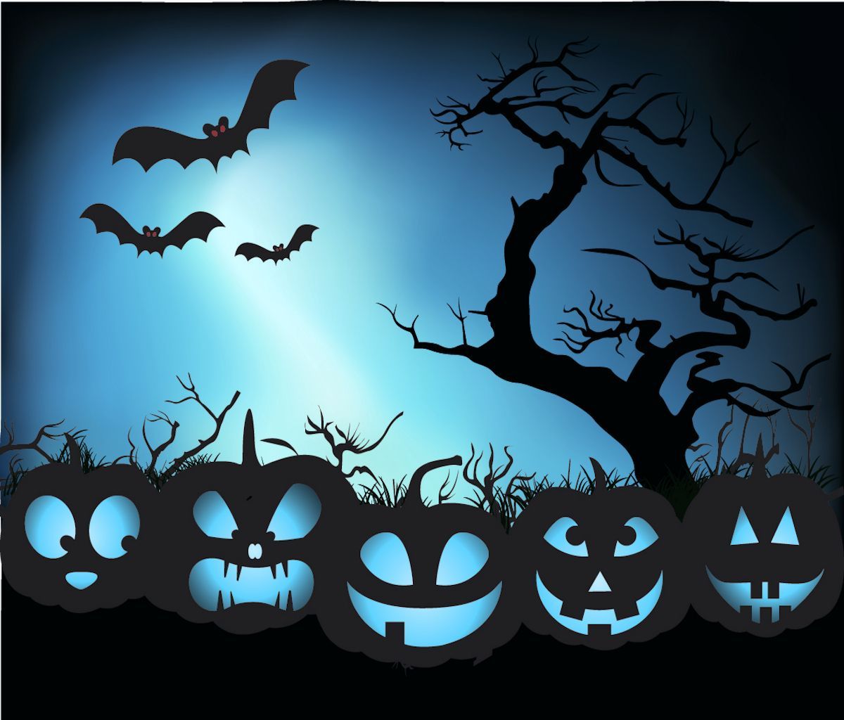 Zucche Halloween albero pipistrelli, 1200x1024 HD, Notebook Gaming