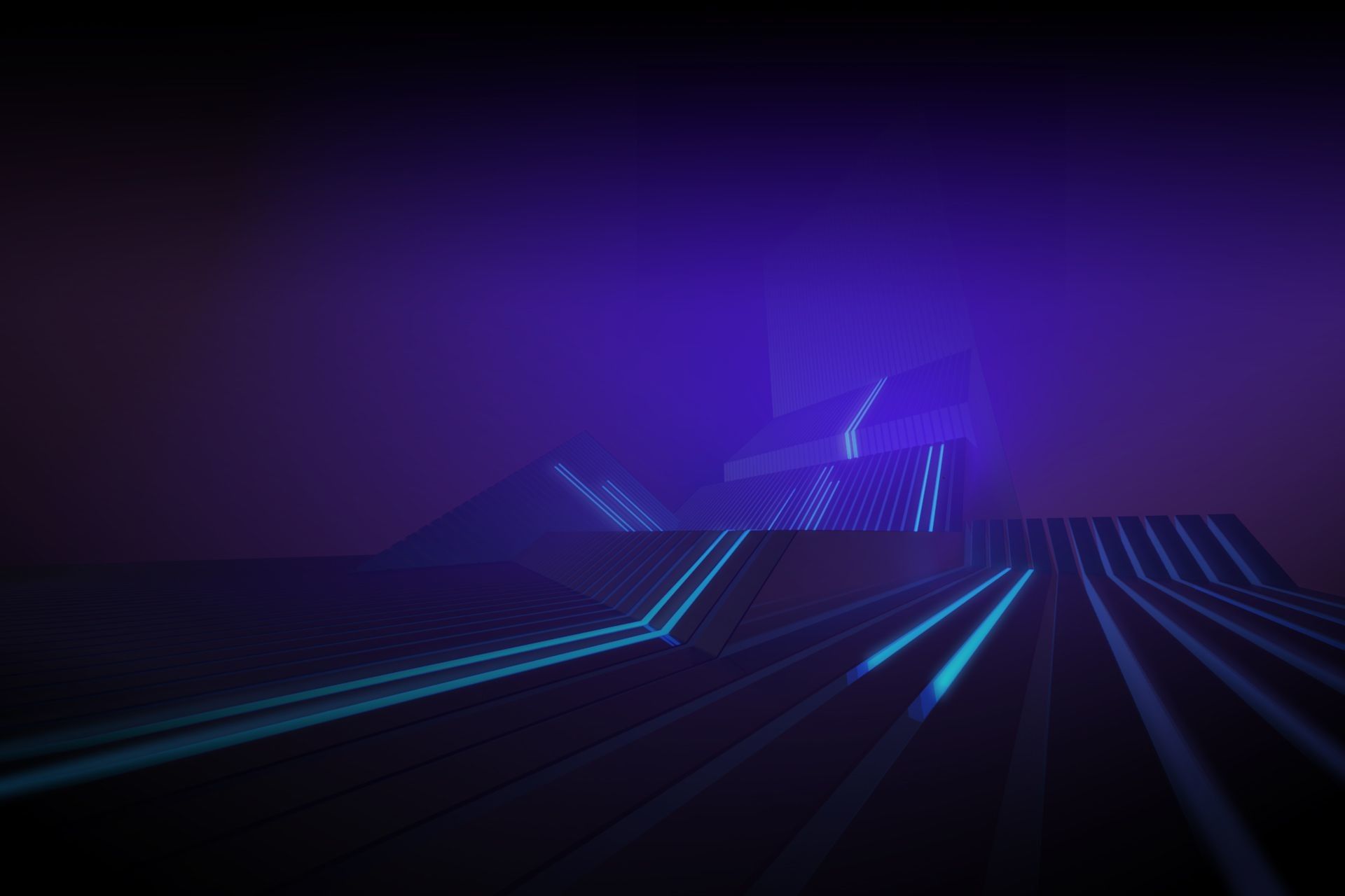 Paesaggio astratto blu neon, 1920x1280 WUXGA, Desktop