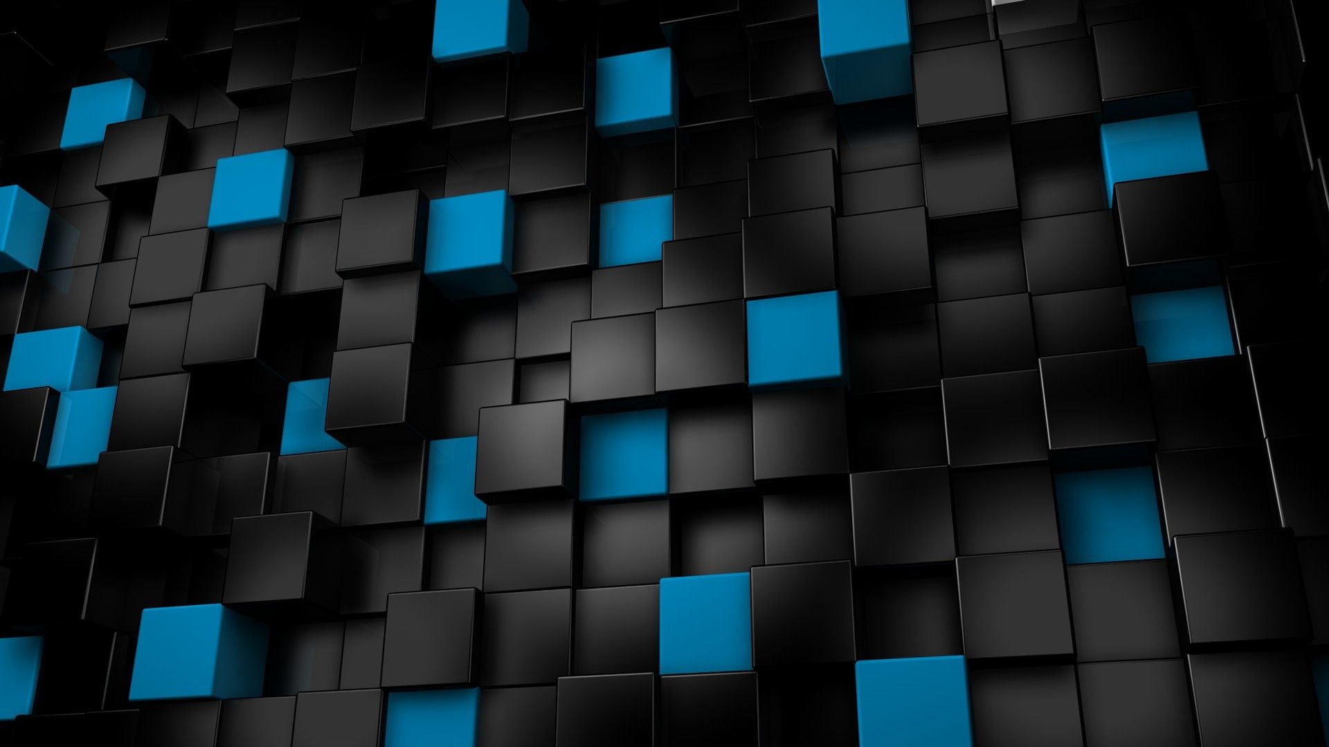 Cubi neri e blu astratti, 1920x1080 Full HD, PC